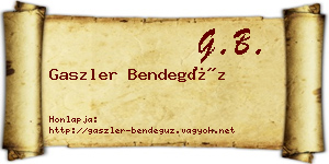 Gaszler Bendegúz névjegykártya